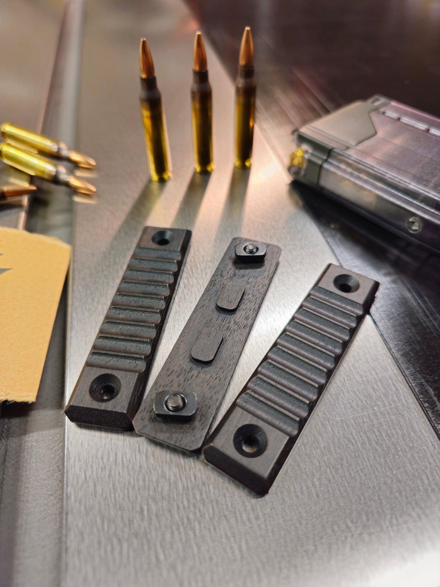 Blackout- Walnut M-lok Rail Covers. 2 Slot (3.125") *Set of 3*