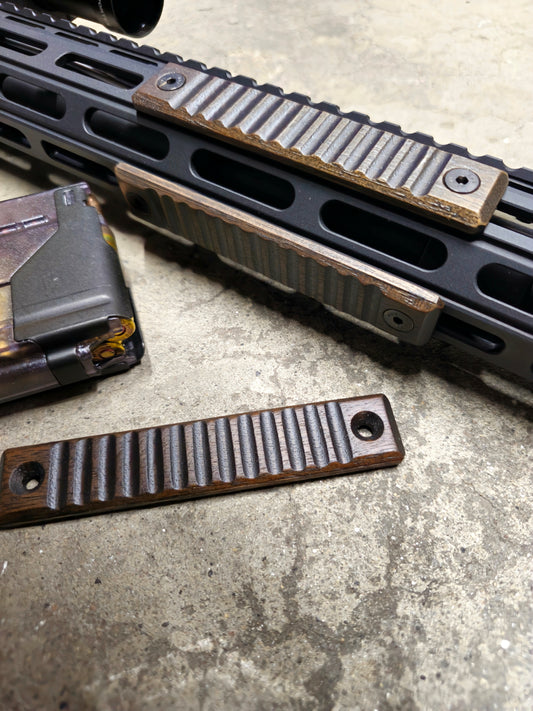 Set of 3 blemished mlok rail covers Ribbed blackout