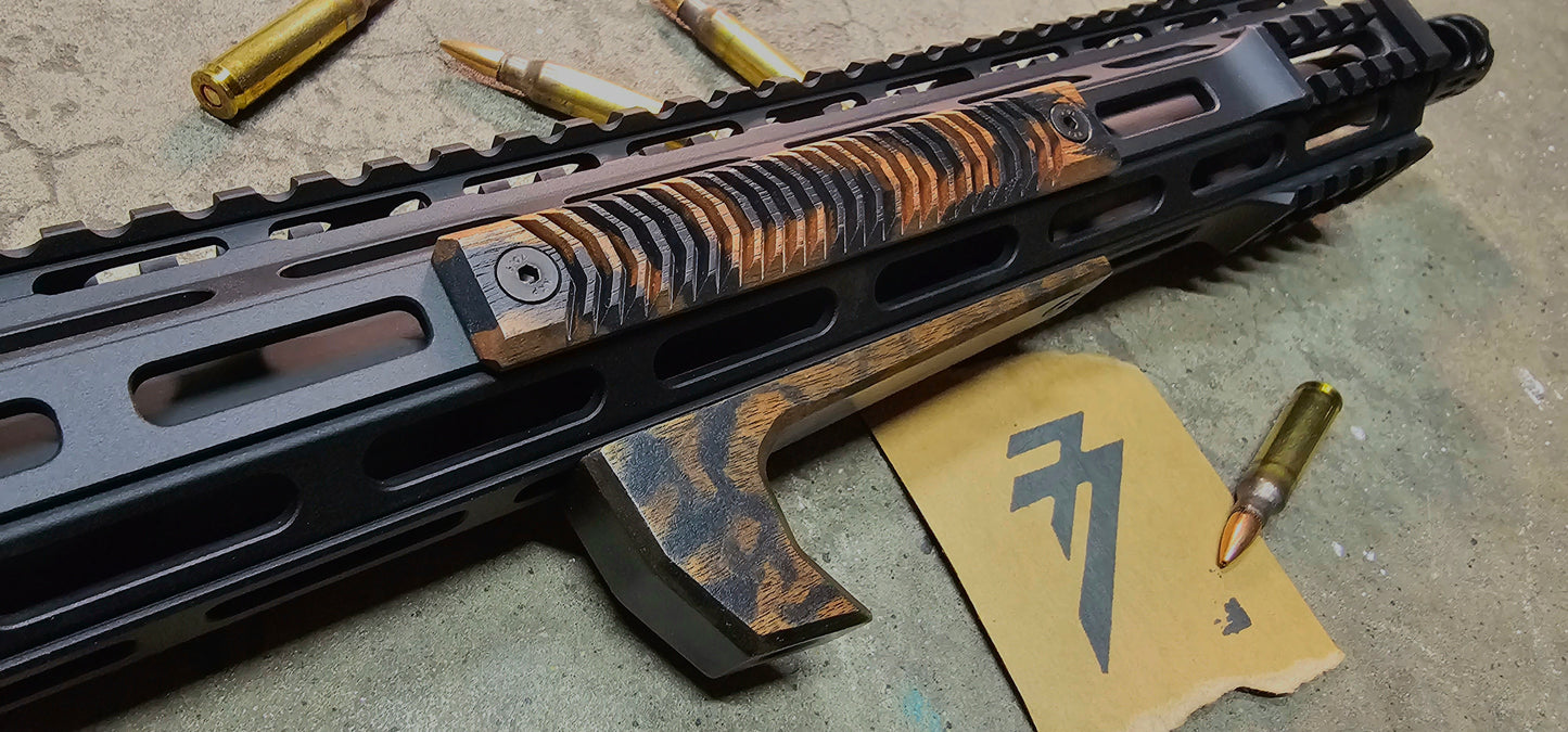 Black Camo- Walnut M-lok Rail Covers. 2.5 Slot (3.9") *Set of 3*