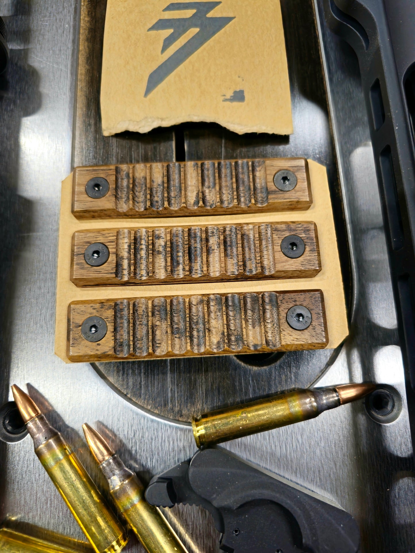 Side view unique 2 slot mlok rail covers. Ribbed texture option