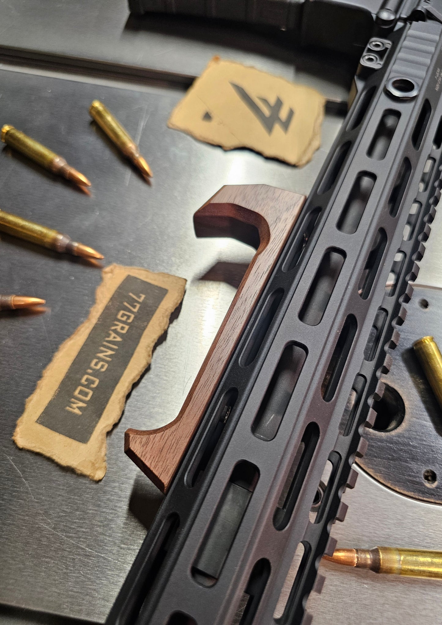 V2 Walnut Angled Foregrip- M-lok or Keymod