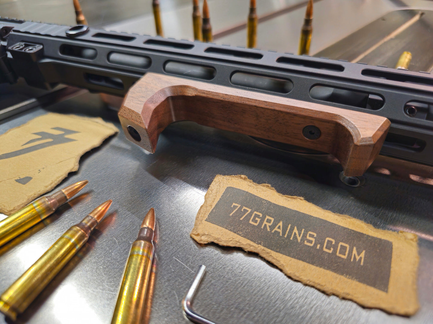 V2 Walnut Angled Foregrip- M-lok or Keymod