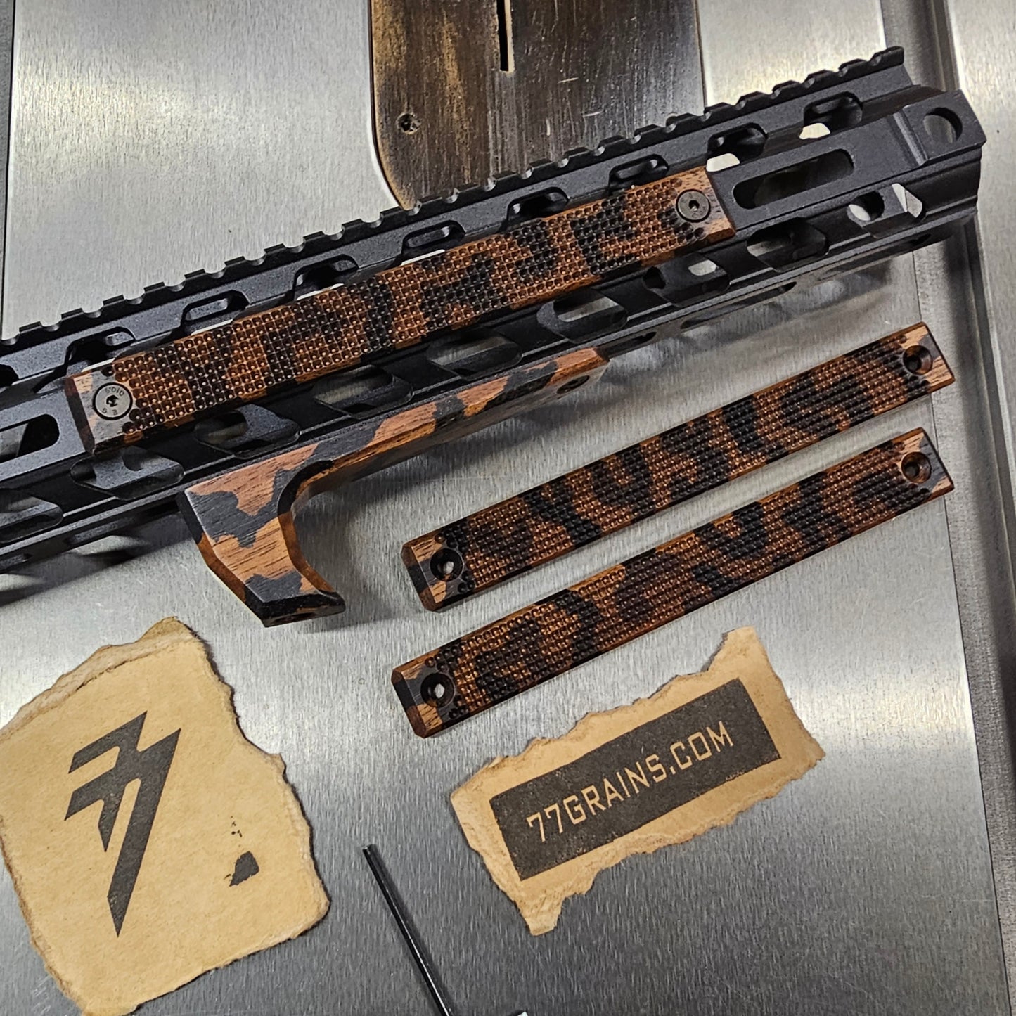 Walnut Angled Foregrip- M-lok, Long