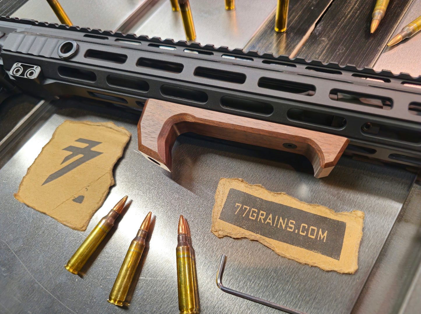 V2 Walnut Angled Foregrip- M-lok or Keymod