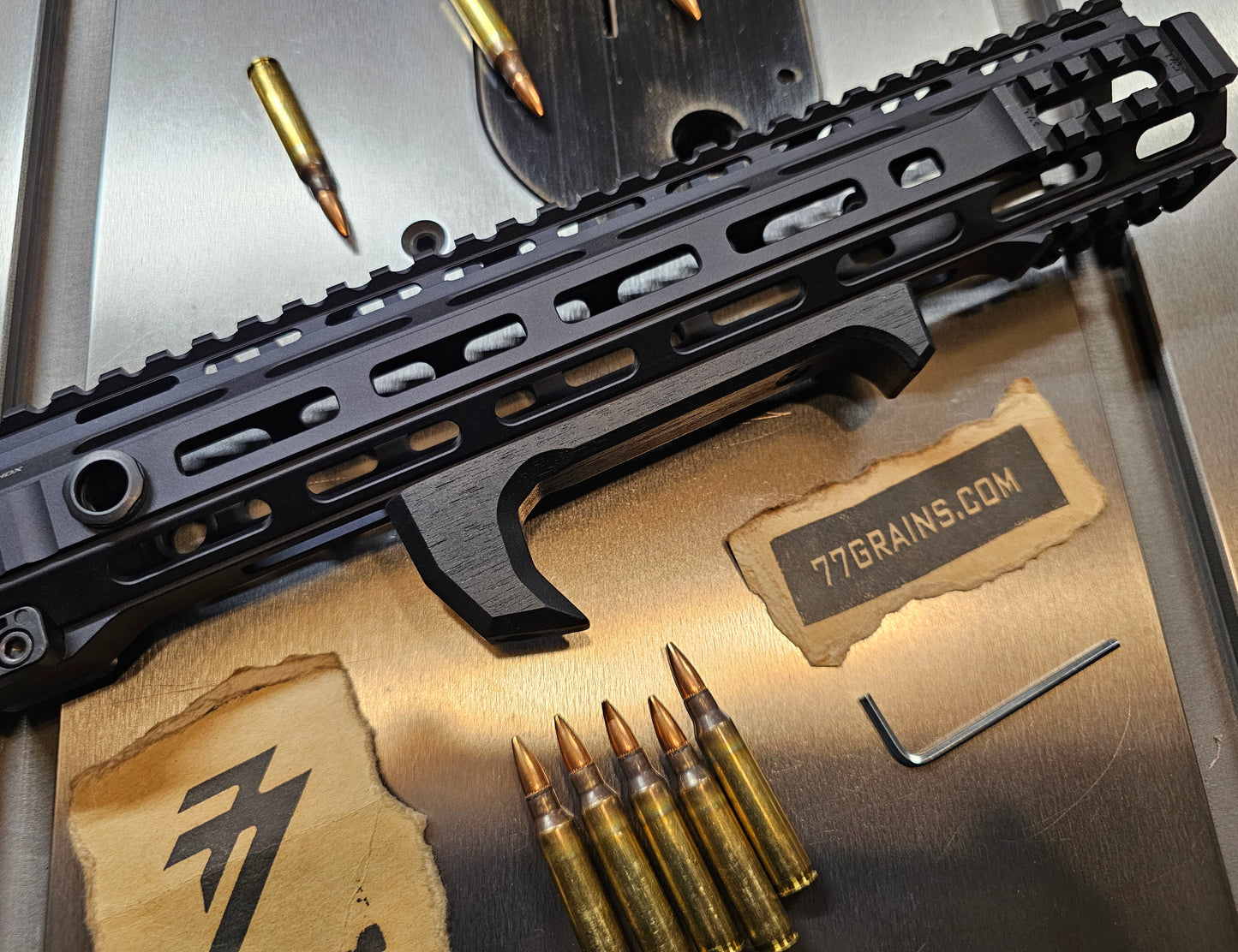 V2 Walnut Angled Foregrip- M-lok or Keymod