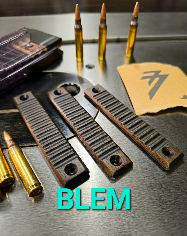 Blemished mlok rail covers. Set of 3 ribbed texture 2.5 slot rail covers