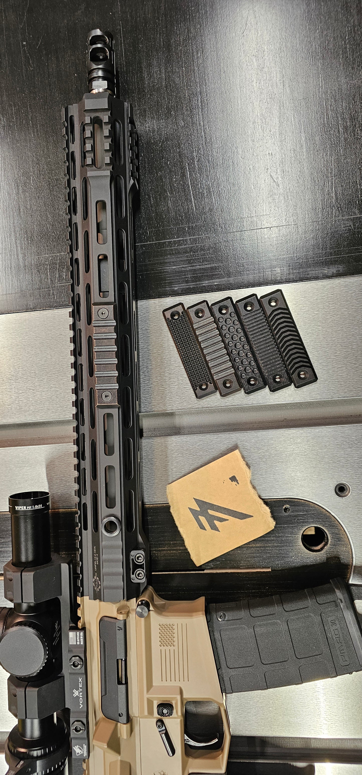 Blackout- Walnut M-lok Rail Covers.           2 Slot (3.125") *Set of 3*