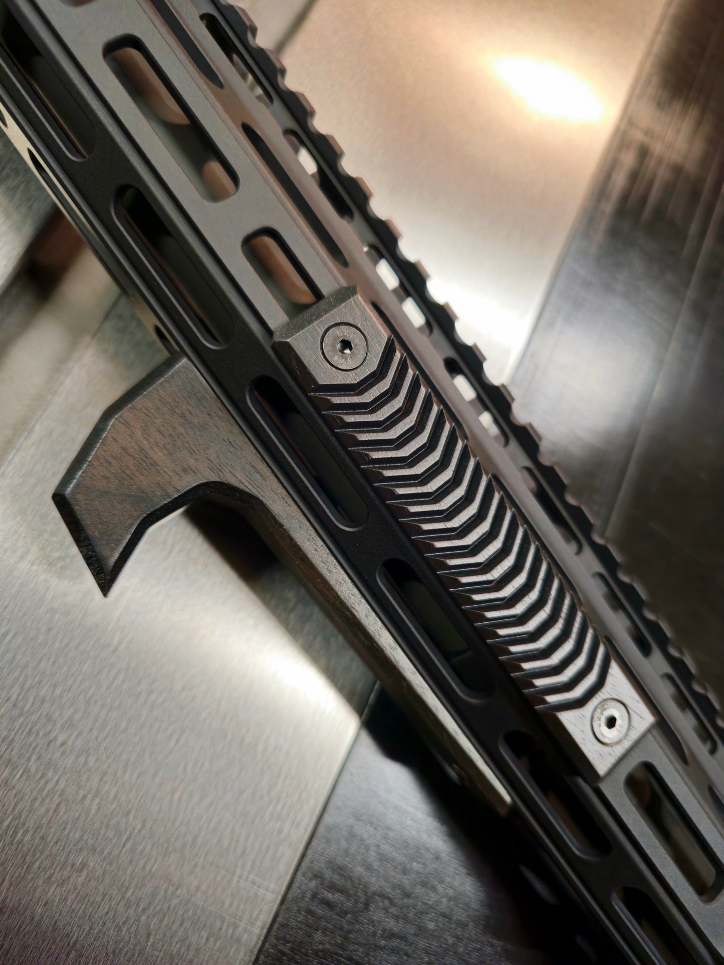 Walnut Angled Foregrip- M-lok, Long