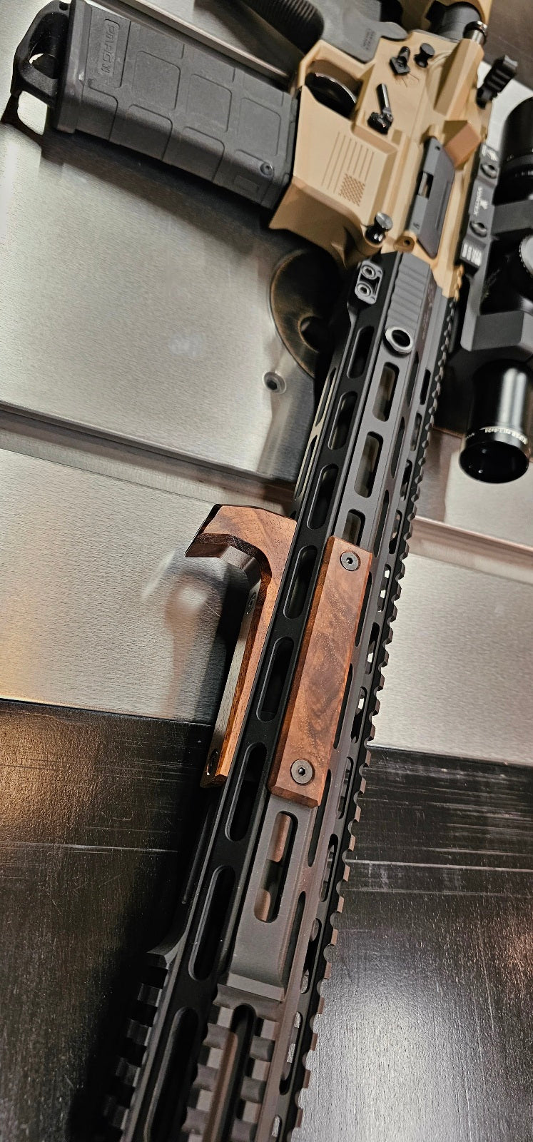 Walnut Angled Foregrip- M-lok, Long