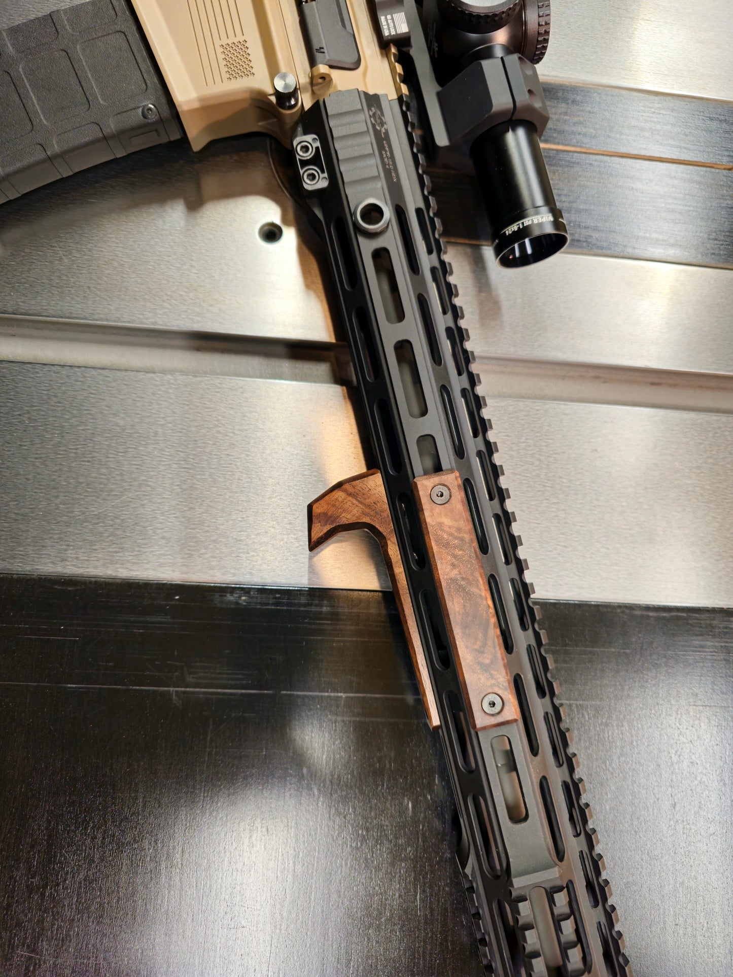 Walnut Angled Foregrip- M-lok, Long