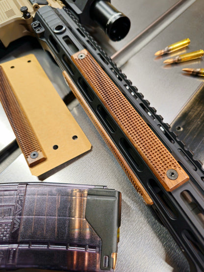 4 slot micro dot mlok rail cover set. Standard Walnut color