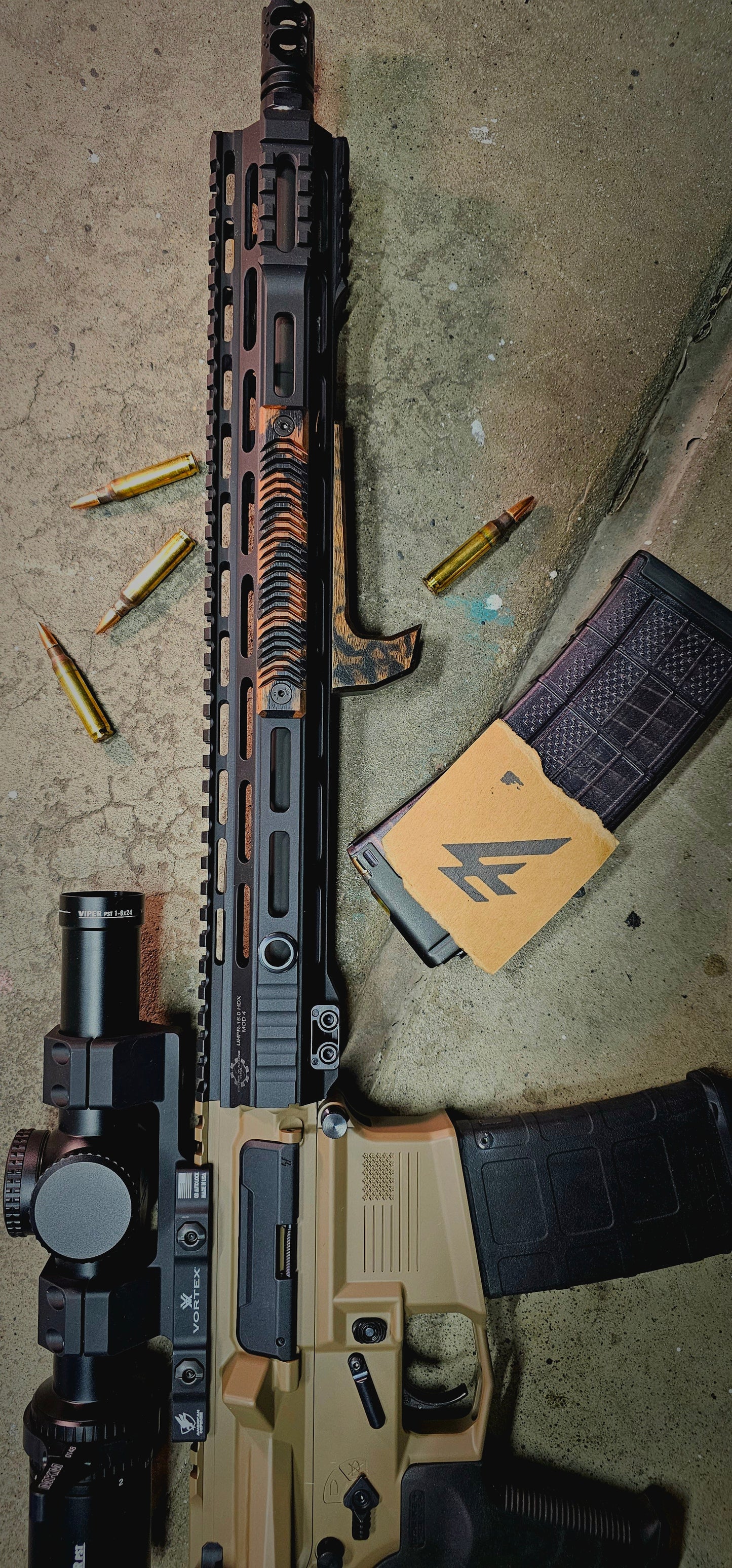 Walnut Angled Foregrip- M-lok, Long