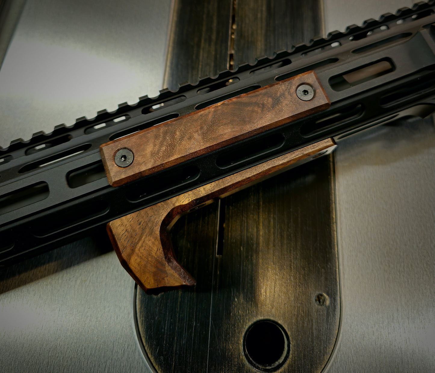 Walnut Angled Foregrip- M-lok, Long