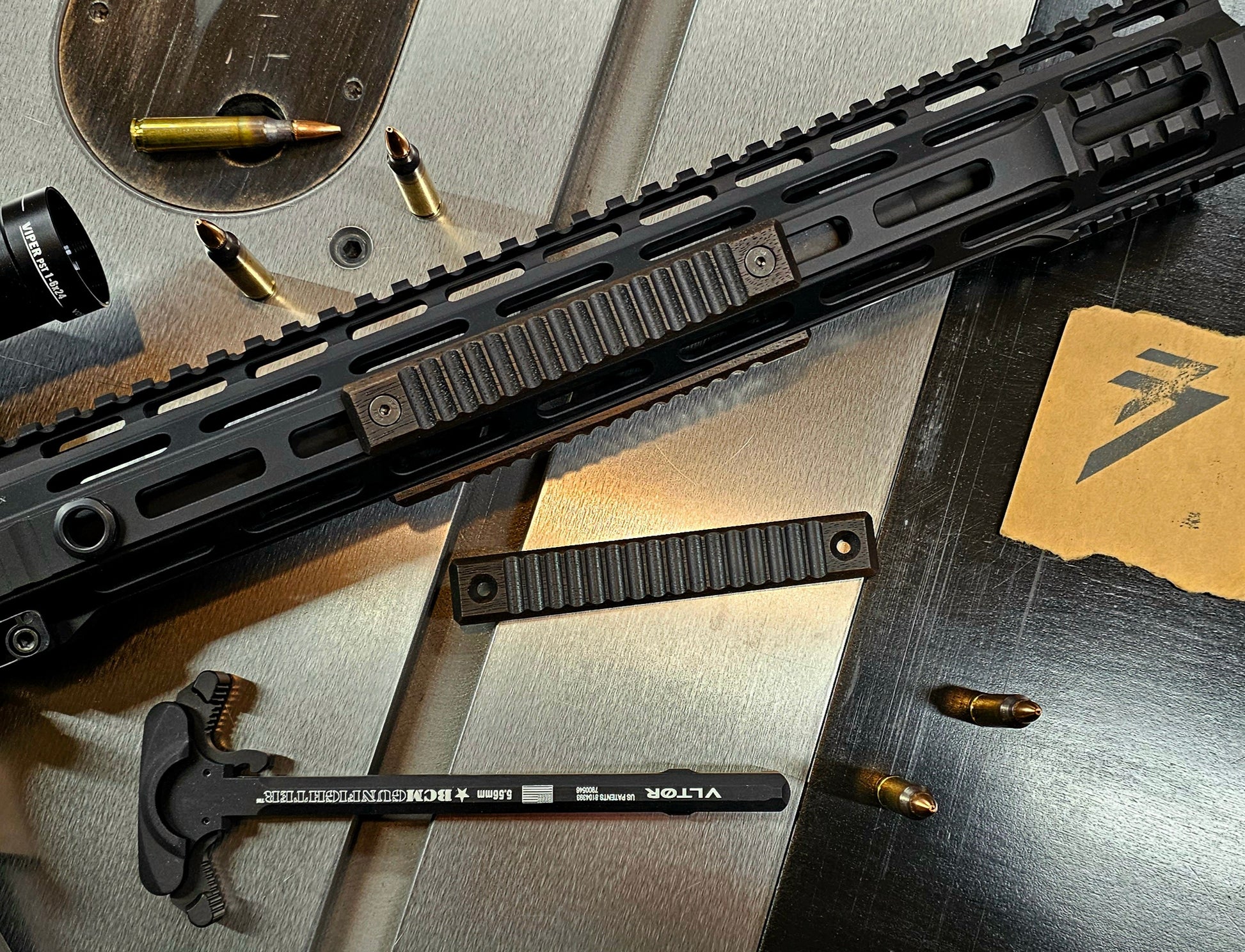 3 mlok slot rail cover. Blackout color Ribbed texture 