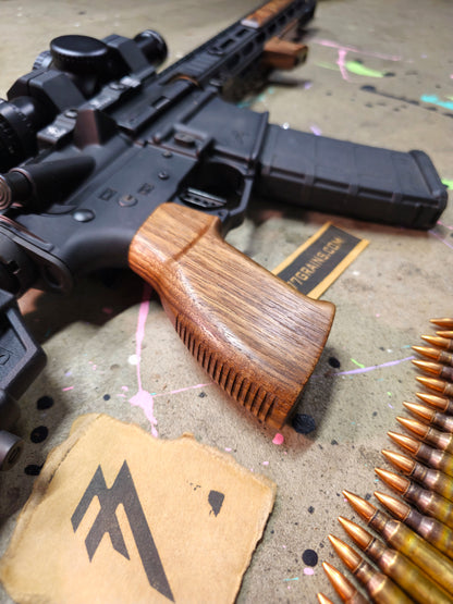 HK'ish Style Hardwood AR15 / M4 Pistol Grip, Walnut