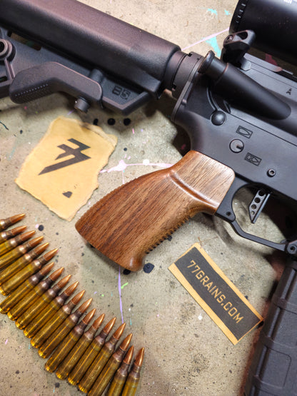 HK'ish Style Hardwood AR15 / M4 Pistol Grip, Walnut