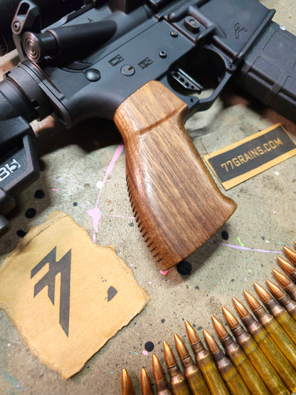 HK'ish Style Hardwood AR15 / M4 Pistol Grip, Walnut