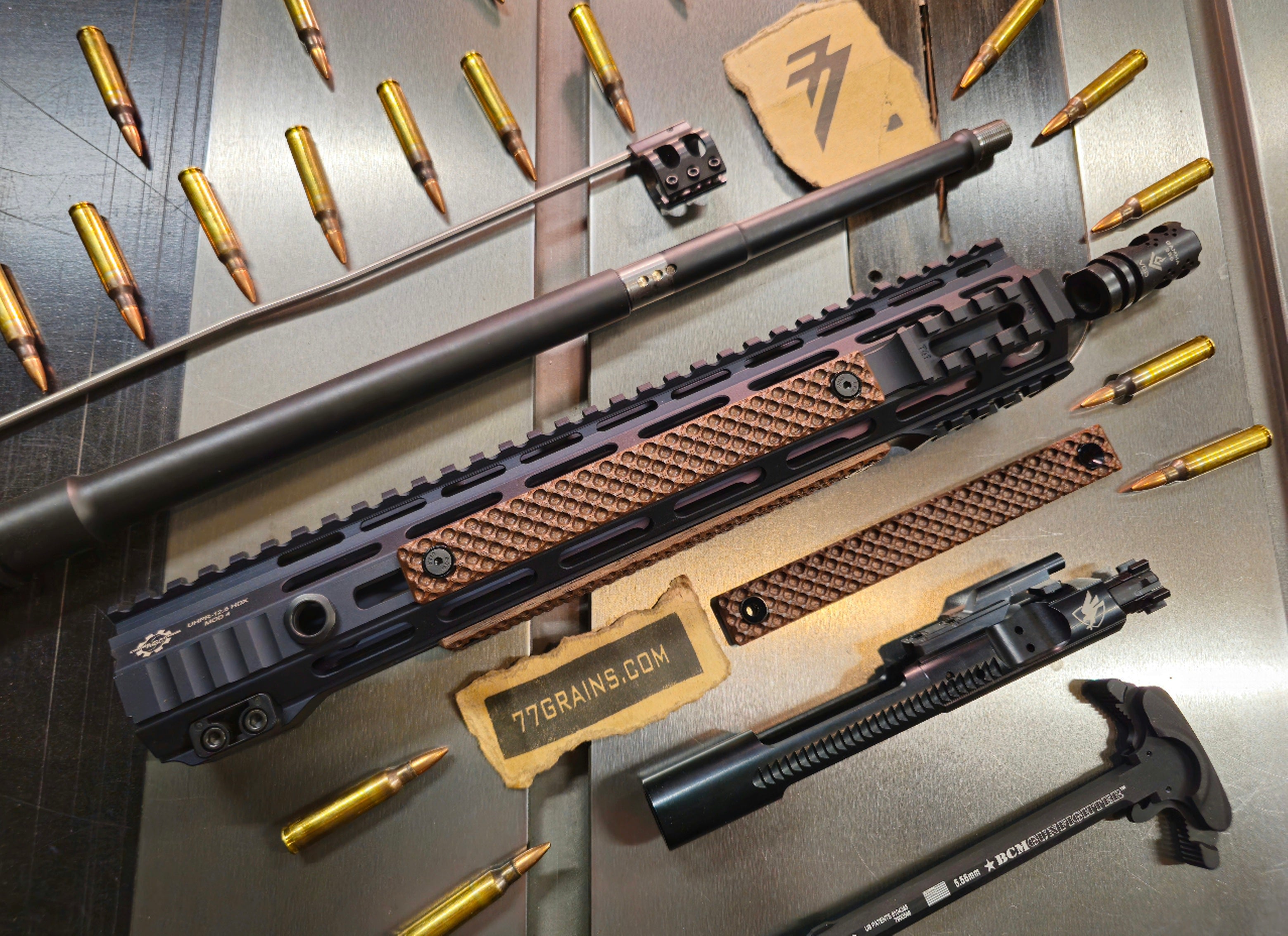 Wood AR15/M4 mlok and keymod rail covers and grips – 77 GRAINS